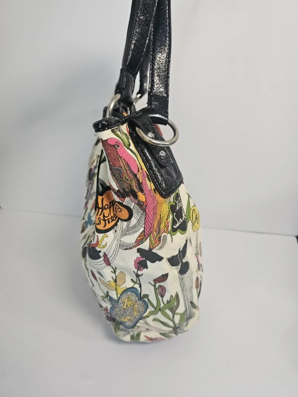 The Sak Bag Shoulder Peace Floral Canvas Boho Casual